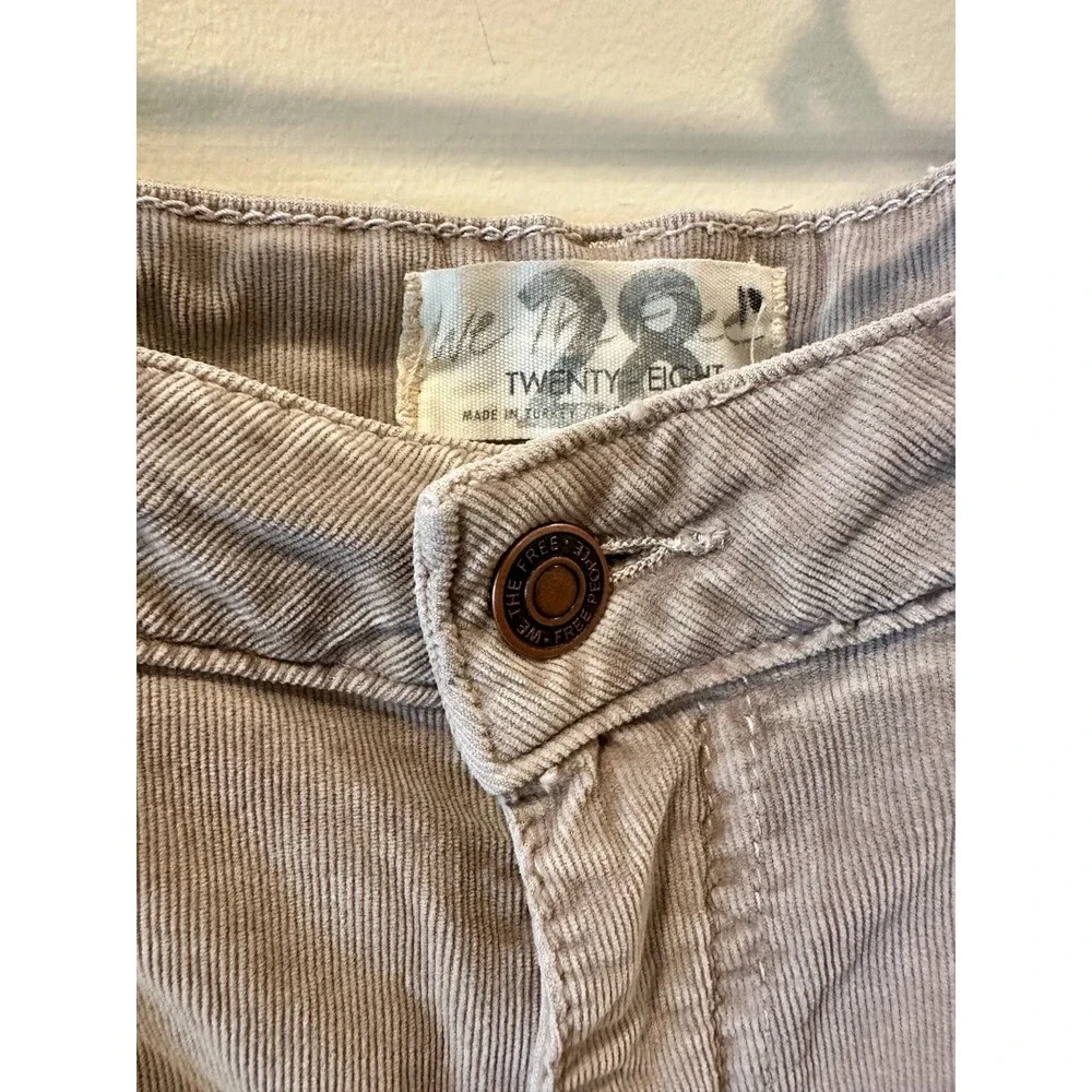 Free People Good Luck Mid-Rise Corduroy Cord Jean Slouchy‎ Tan Size 28 $198